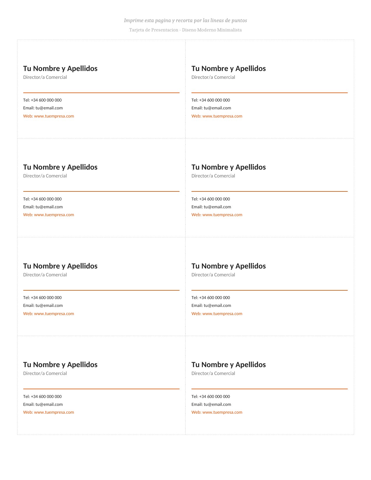 Plantilla Tarjeta de Presentación Moderna