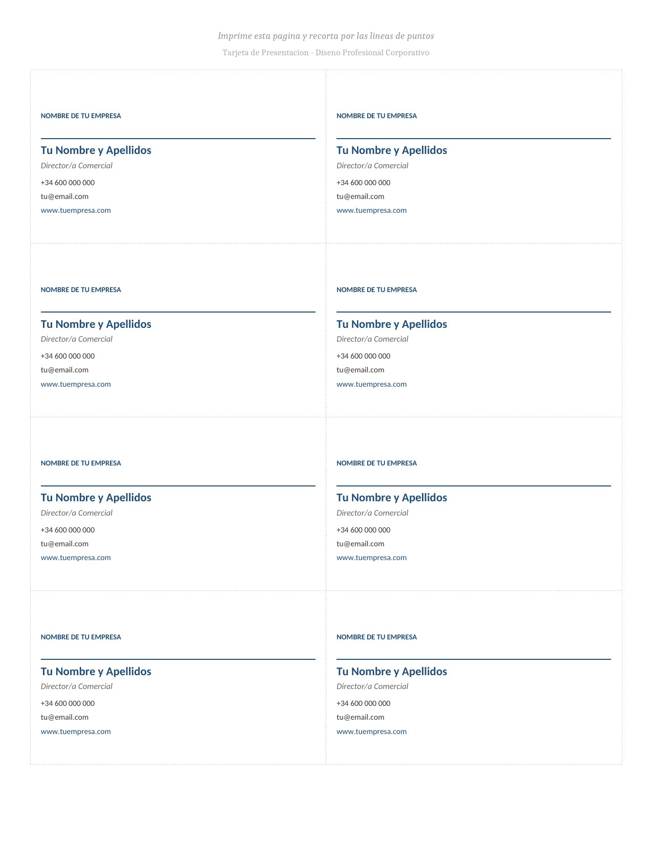 Plantilla Tarjeta de Presentación Profesional