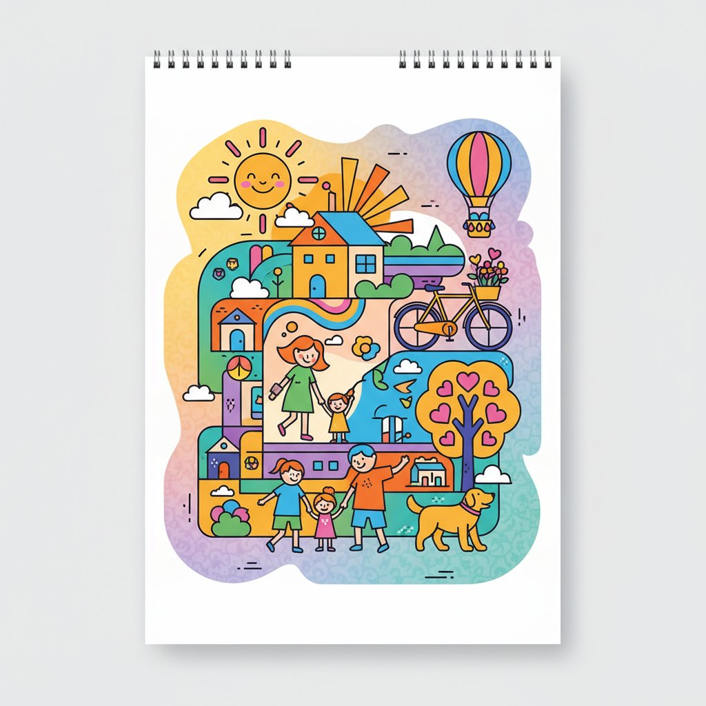 Calendario Colorido Familiar