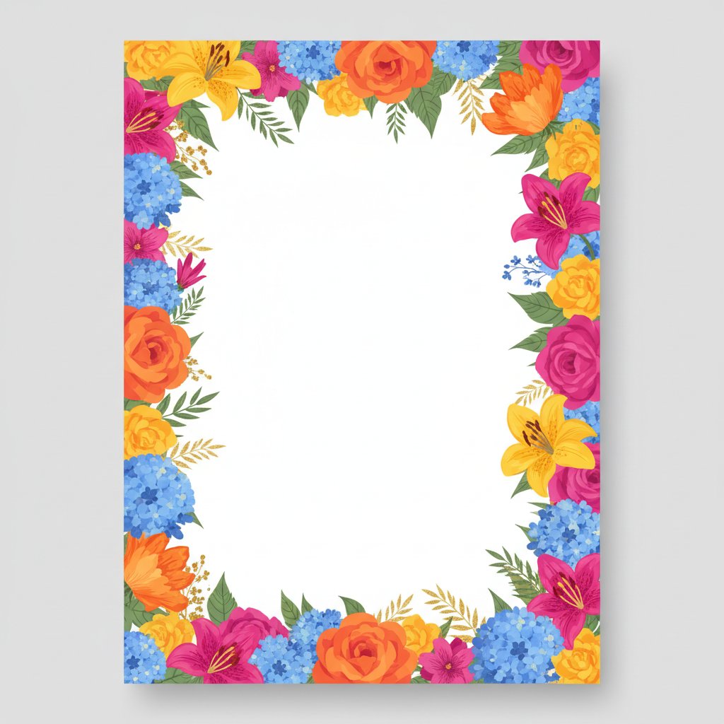 Marco Floral Colorido