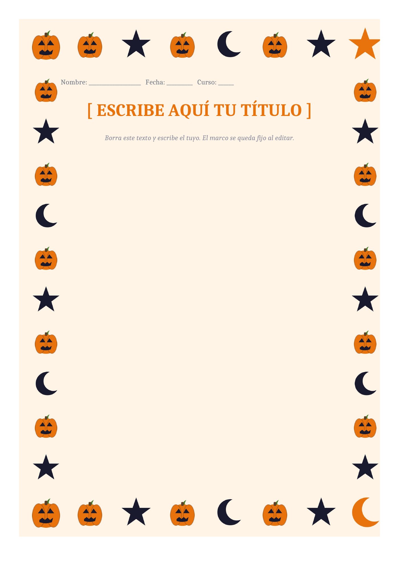Plantilla Borde de calabazas para Word