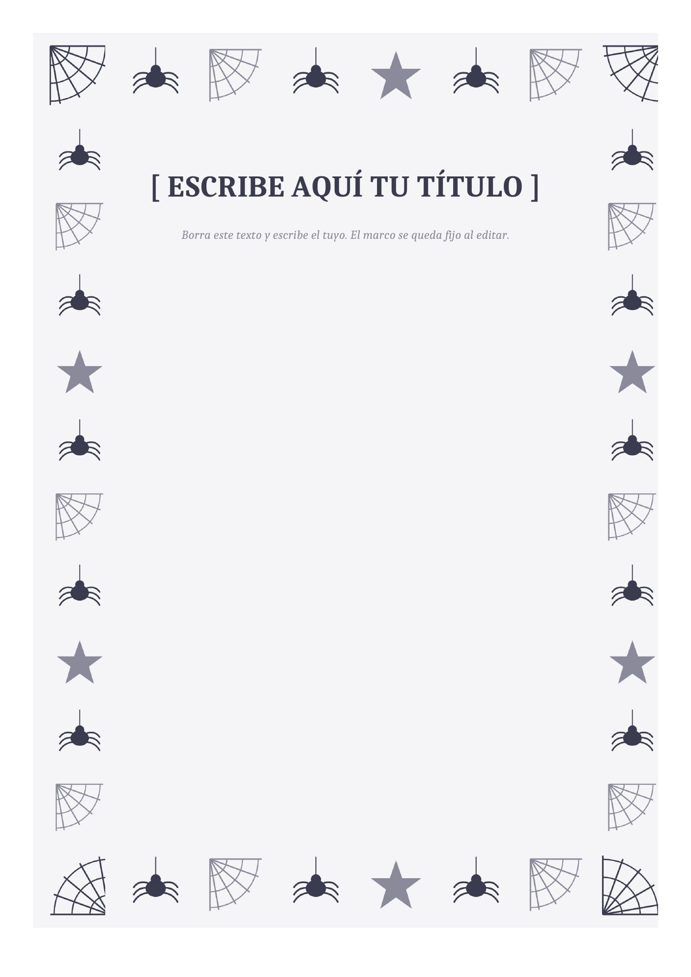 Plantilla Borde de telarañas para Word