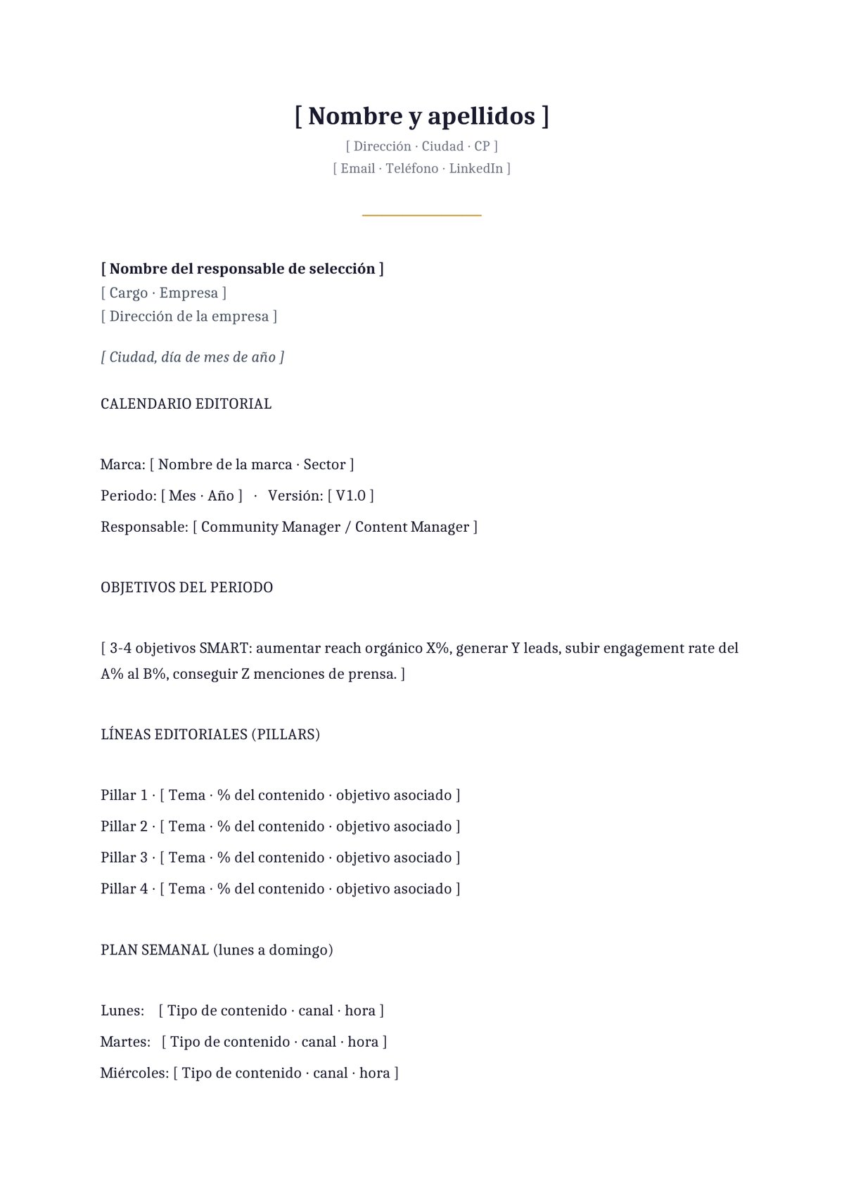 Plantilla Calendario editorial mensual (planning mes)