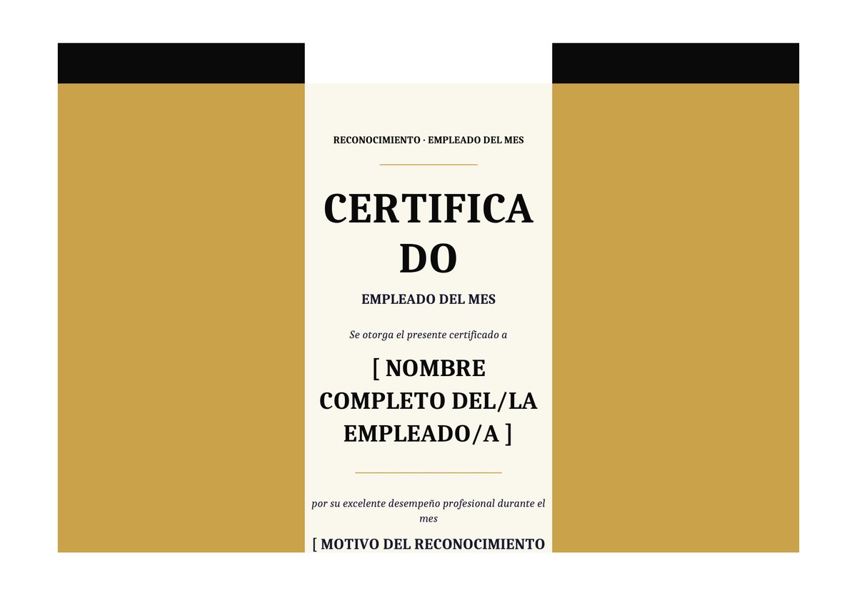 Plantilla Certificado empleado del mes clásico