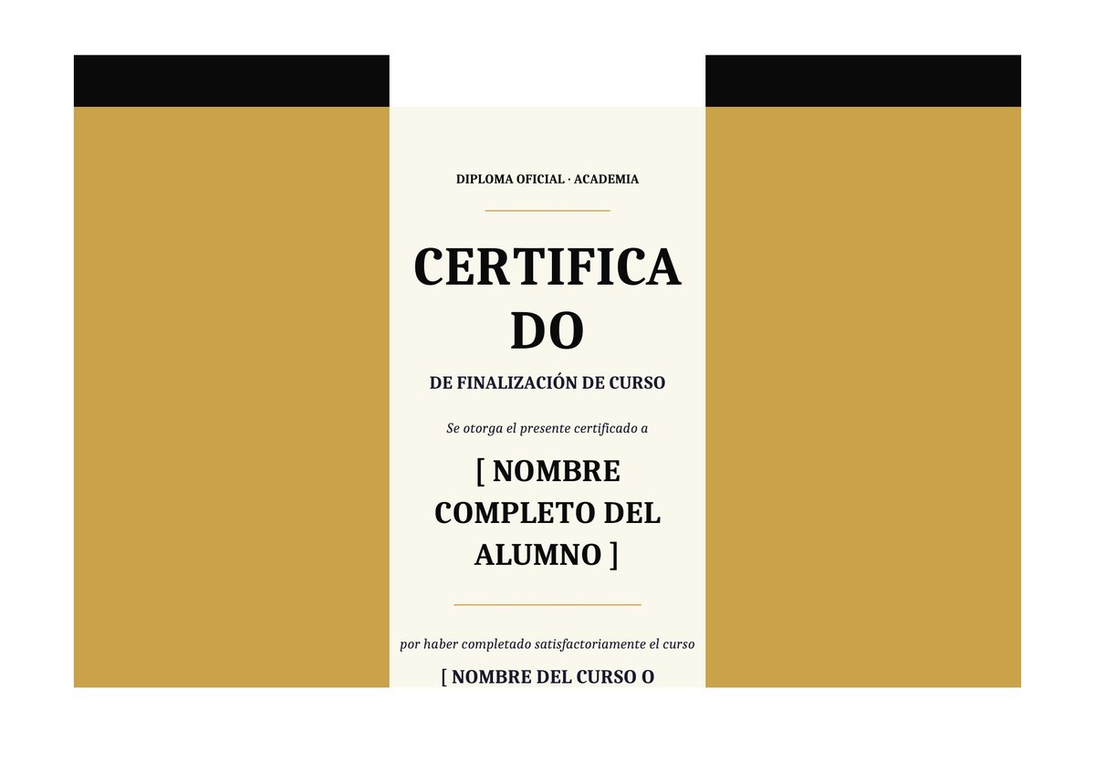 Plantilla Certificado finalización curso clásico ornamental
