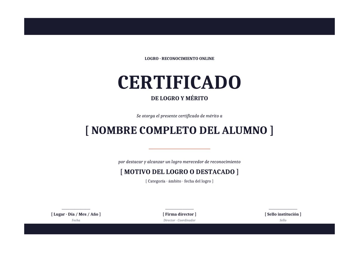 Plantilla Certificado de logro moderno minimalista