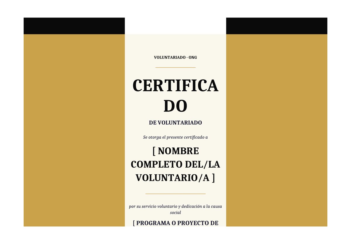 Plantilla Certificado voluntariado ONG clásico