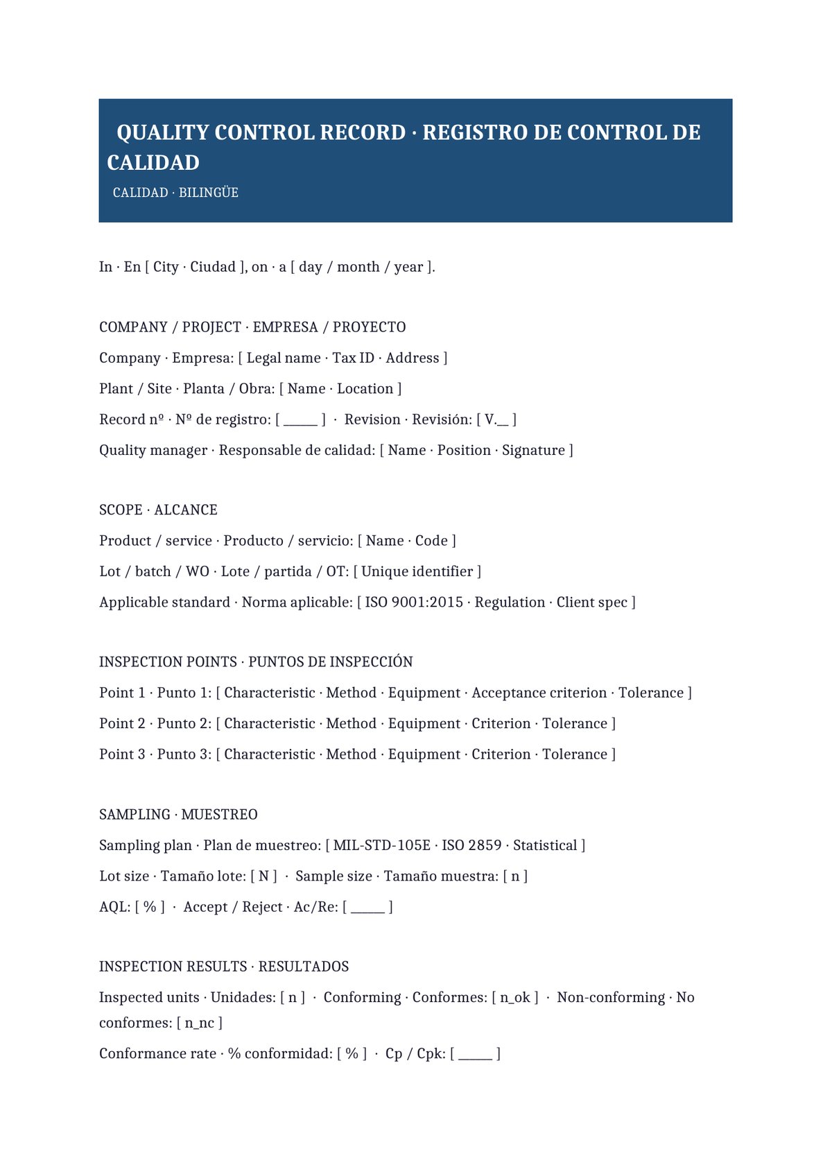 Plantilla Control de calidad bilingüe (ES + EN)