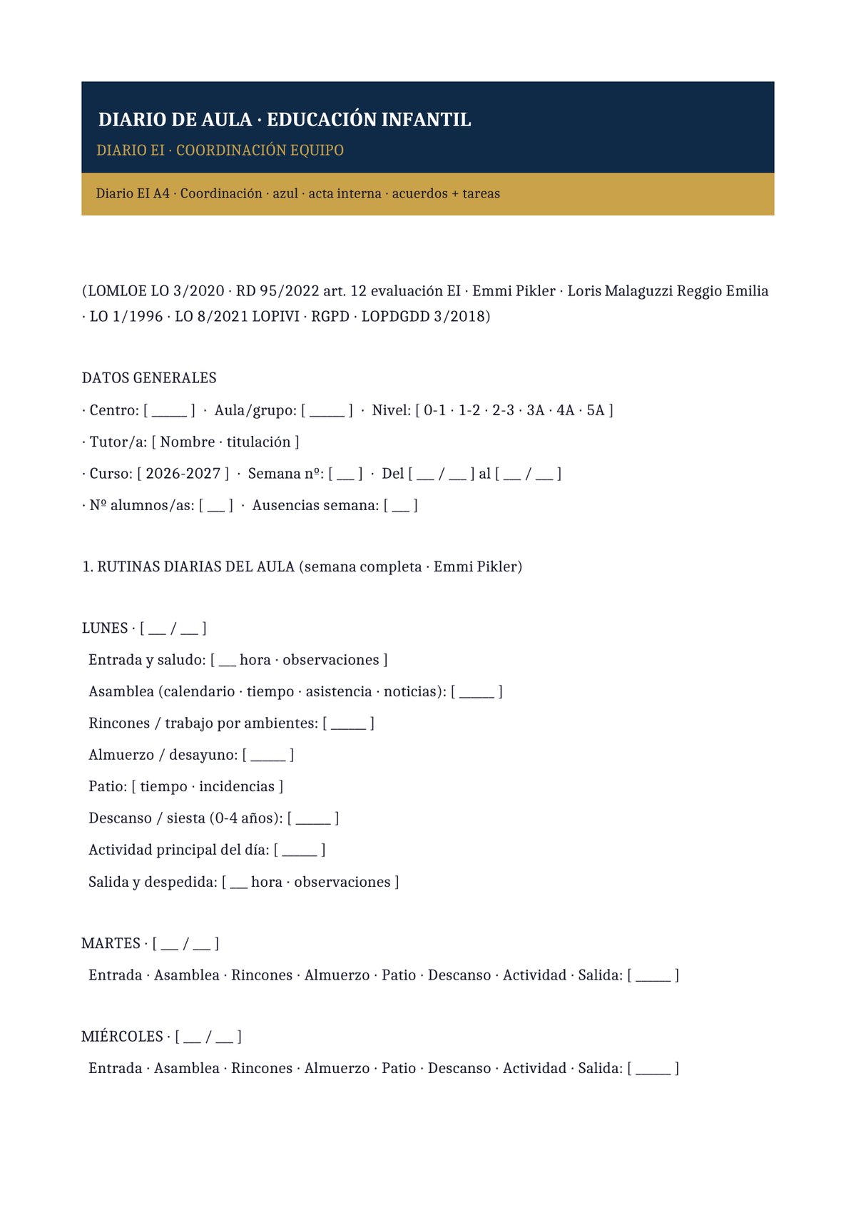 Plantilla Diario coordinación equipo docente EI