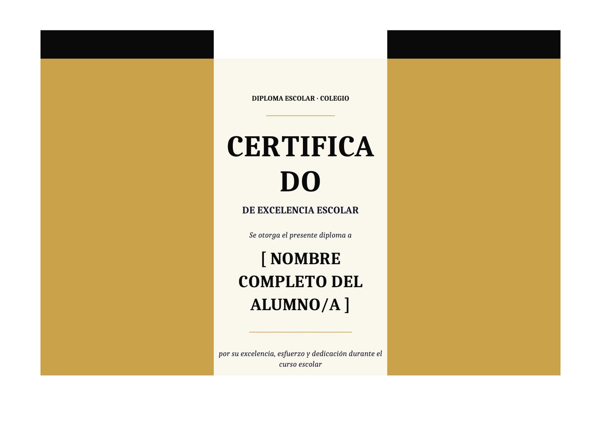 Plantilla Diploma escolar clásico ornamental