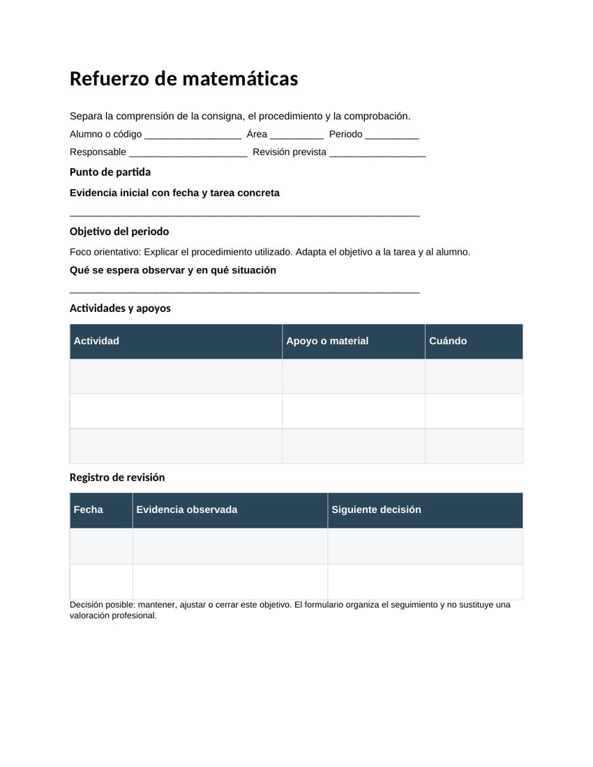 Refuerzo de matemáticas: vista previa del documento
