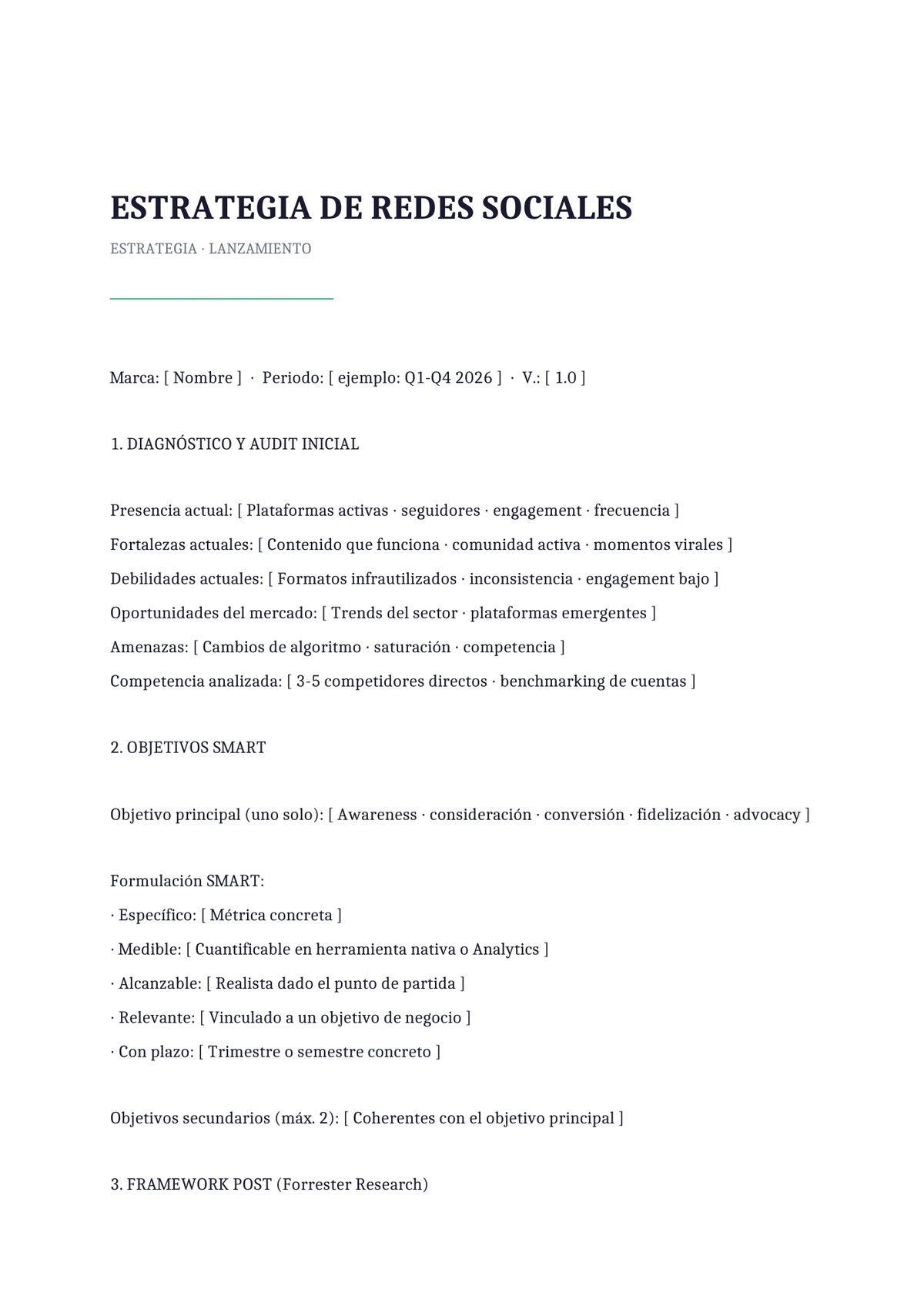 Plantilla Estrategia de lanzamiento (sprint 30-90 días)