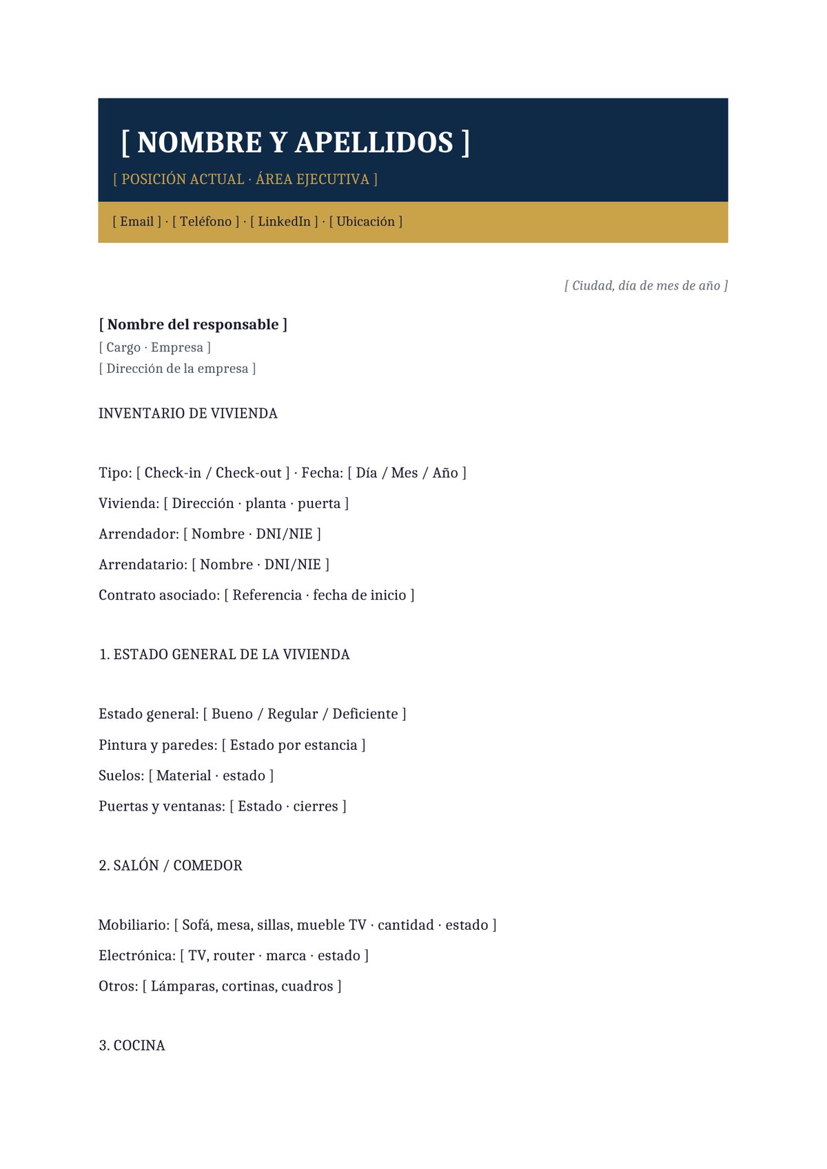 Plantilla Inventario de habitación (piso compartido)