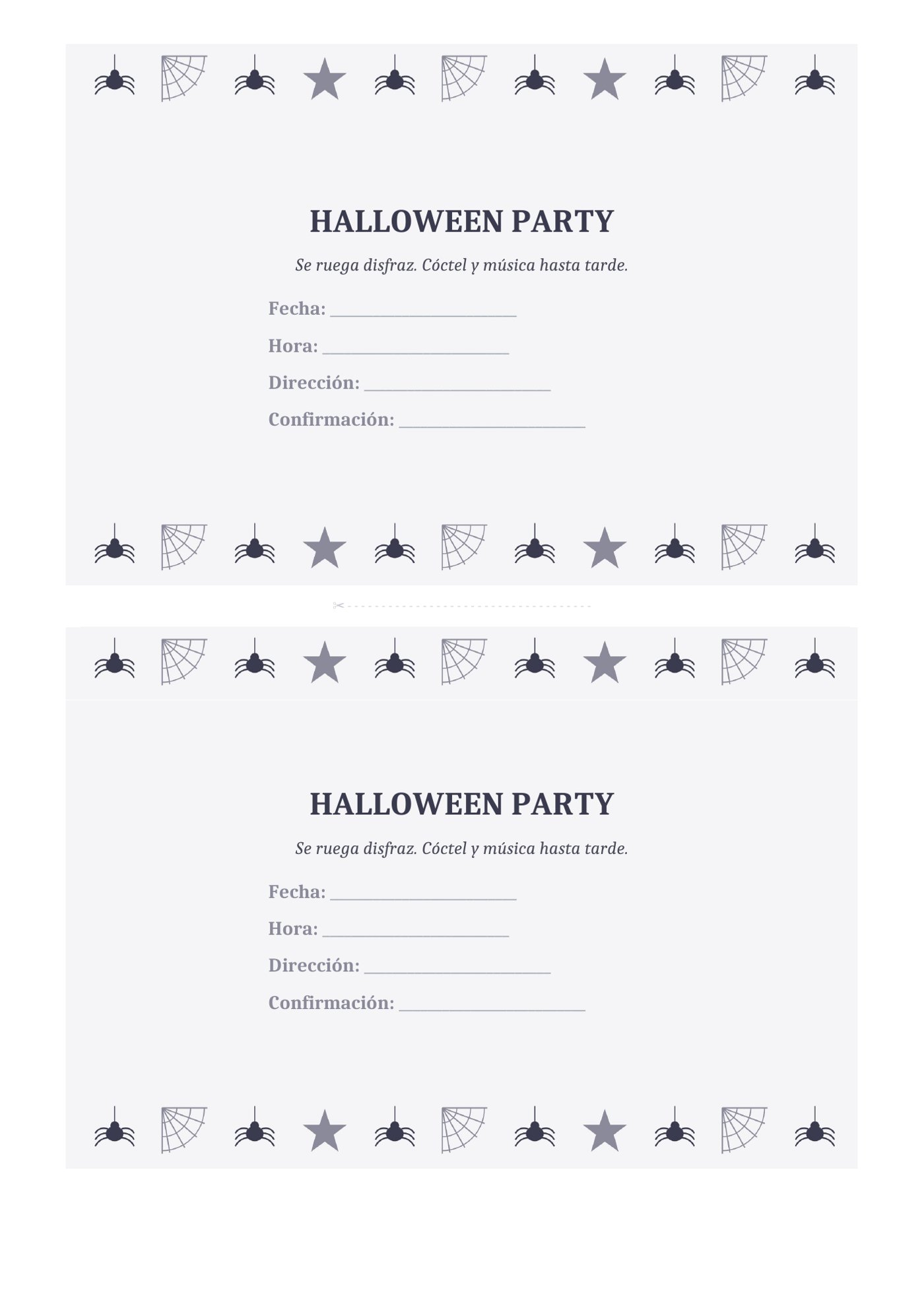 Plantilla Invitación de Halloween elegante (fiesta de adultos)