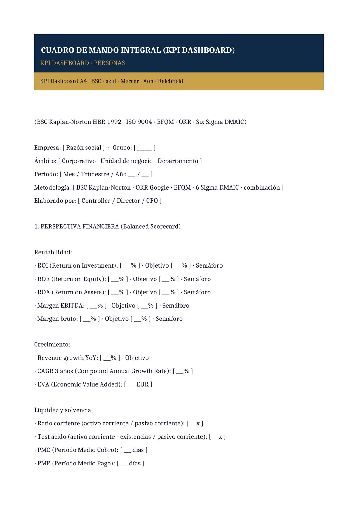 Plantilla KPI Dashboard personas (RRHH)