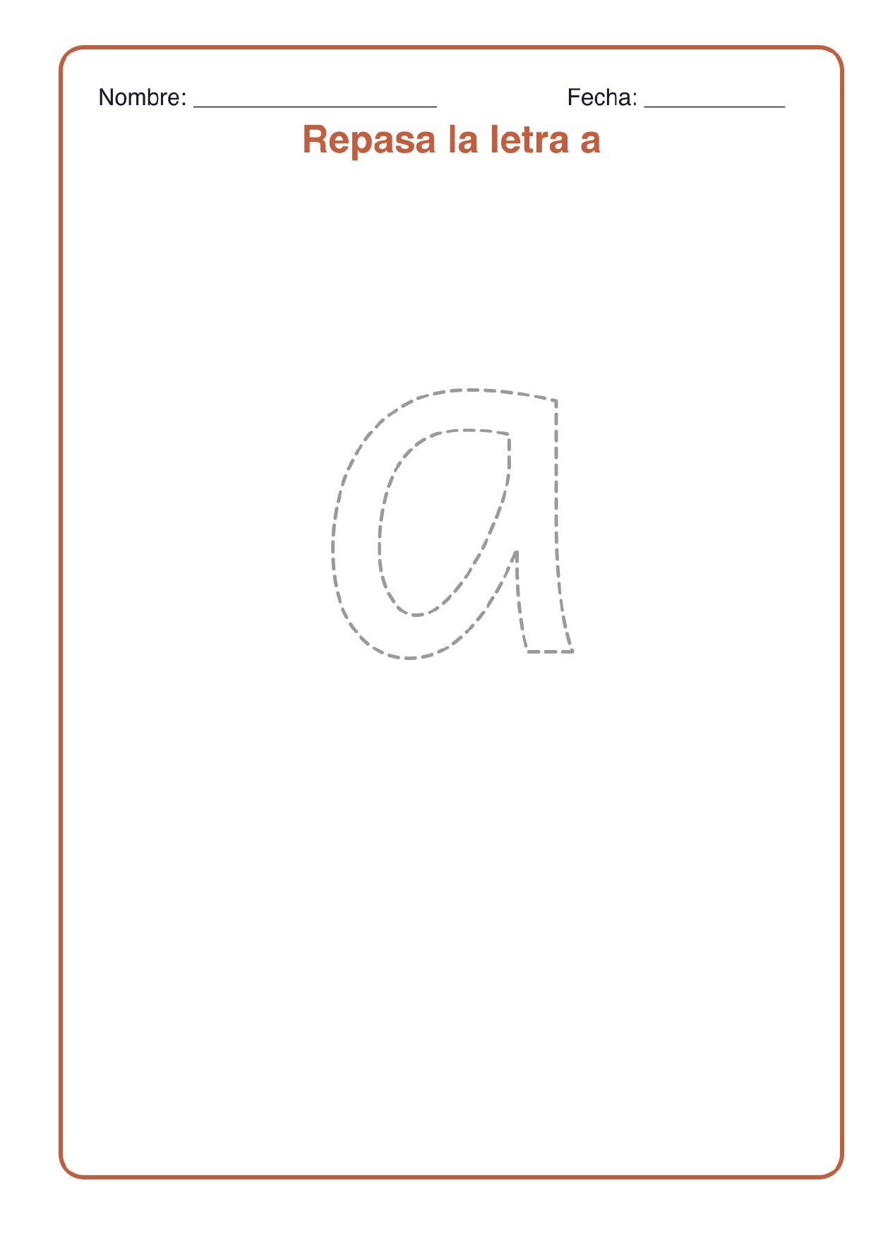 Plantilla Letras minúsculas punteadas para repasar
