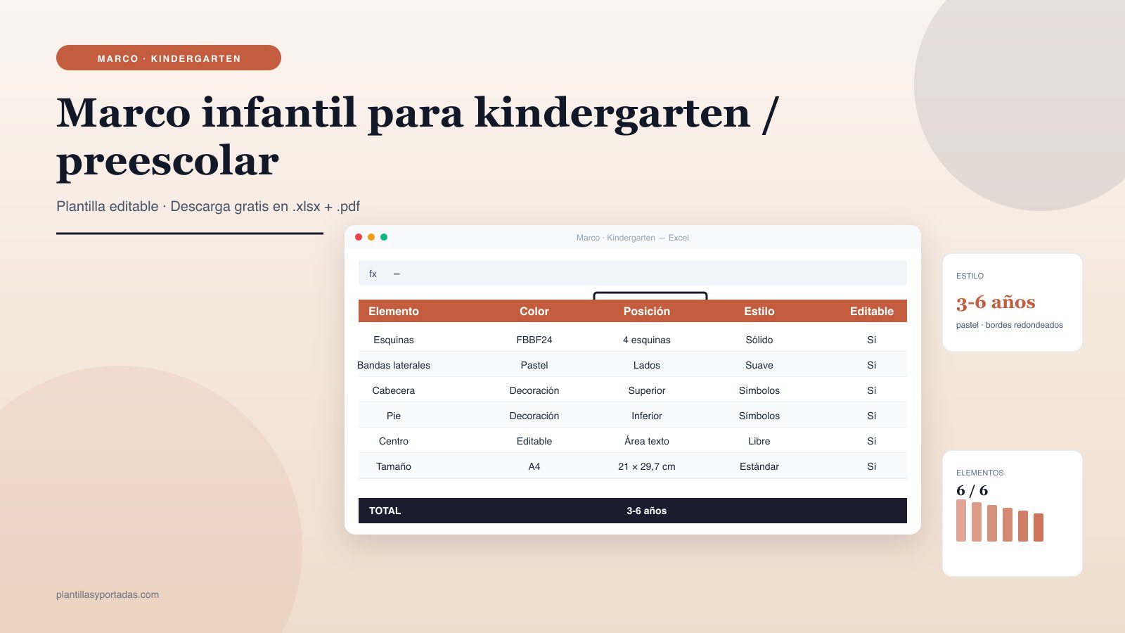 Plantilla Marco infantil para kindergarten / preescolar