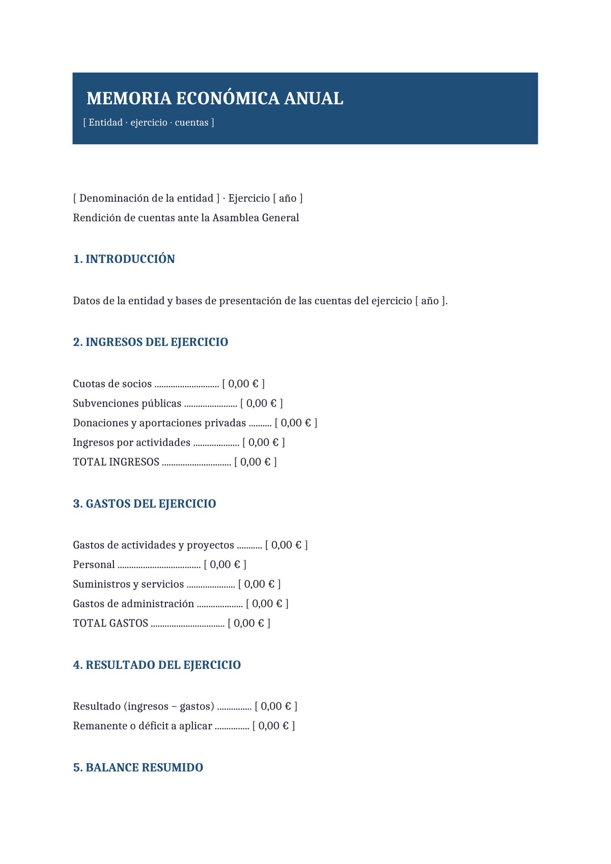 Plantilla Memoria económica anual (cuentas)