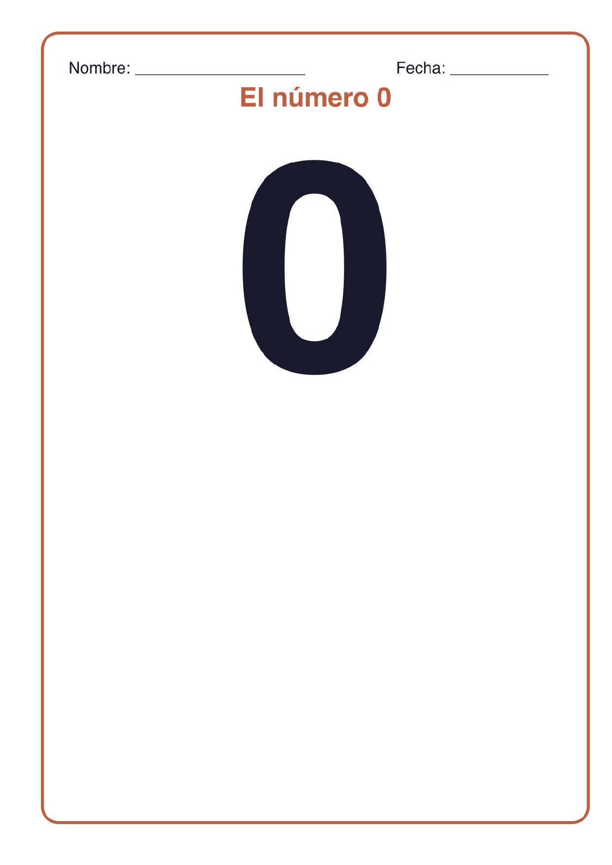 Plantilla Números del 0 al 9 para imprimir