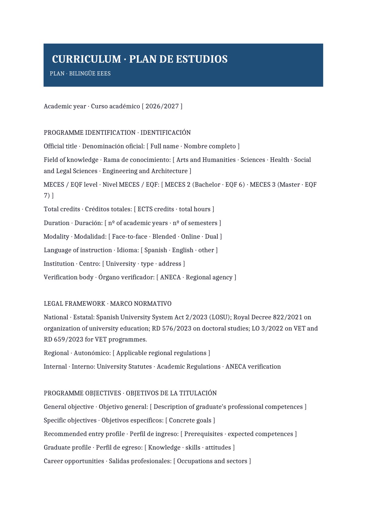 Plantilla Plan de estudios bilingüe (ES + EN)