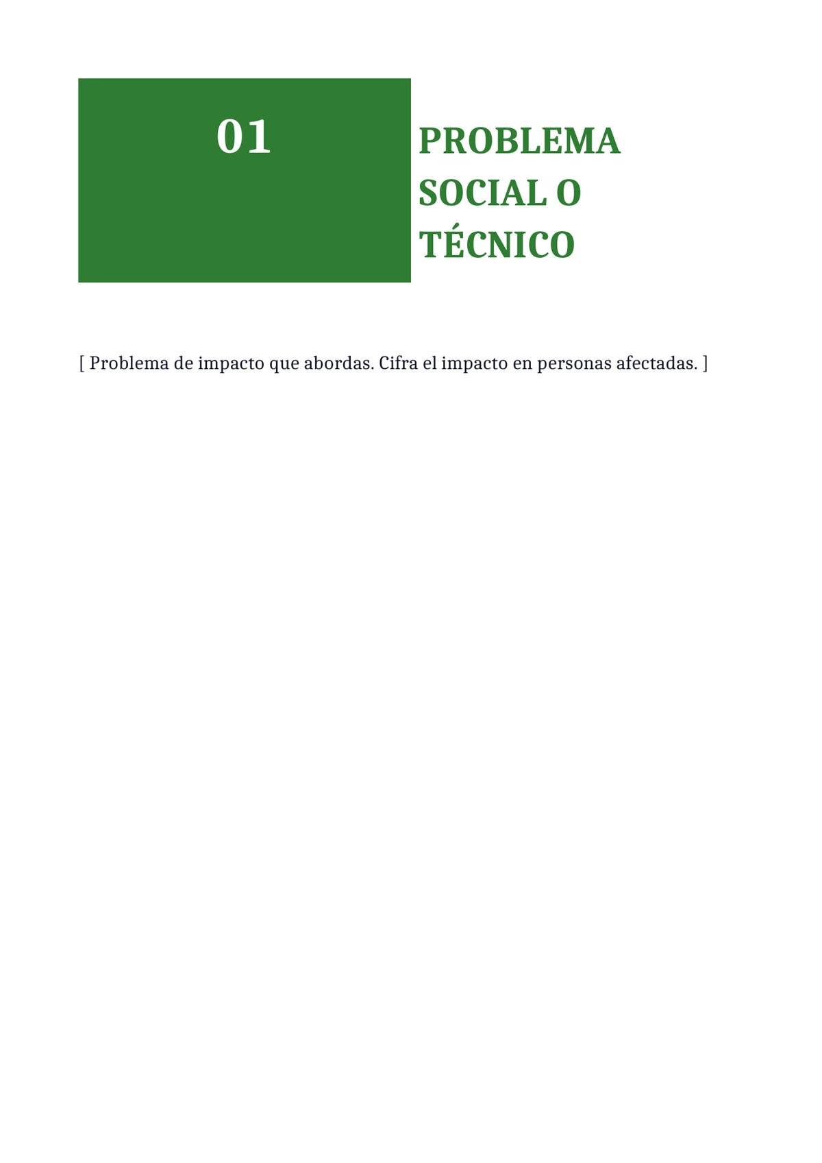 Plantilla Pitch deck grant / subvención (8 slides impacto)