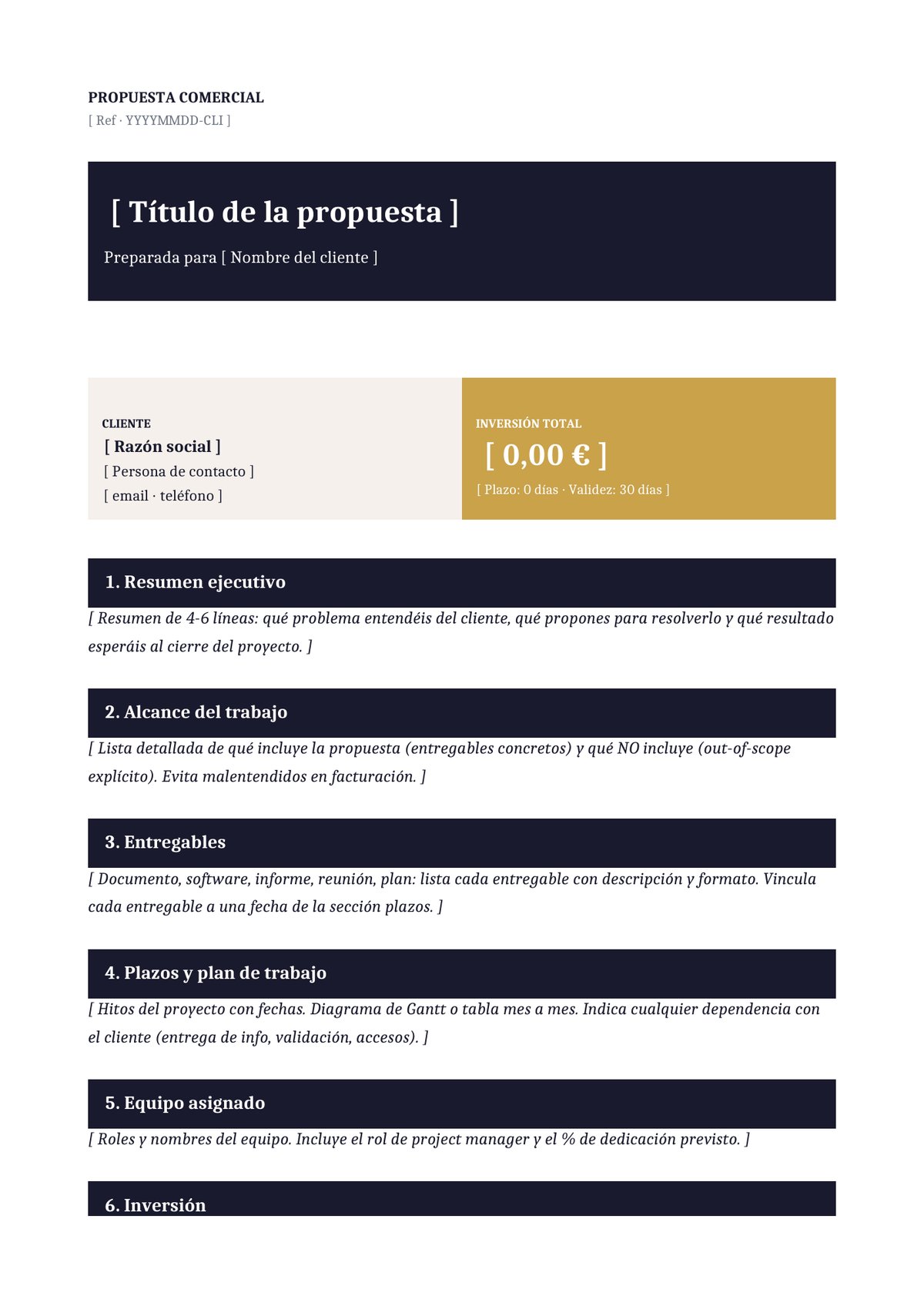 Plantilla Propuesta de servicios profesionales (B2B)