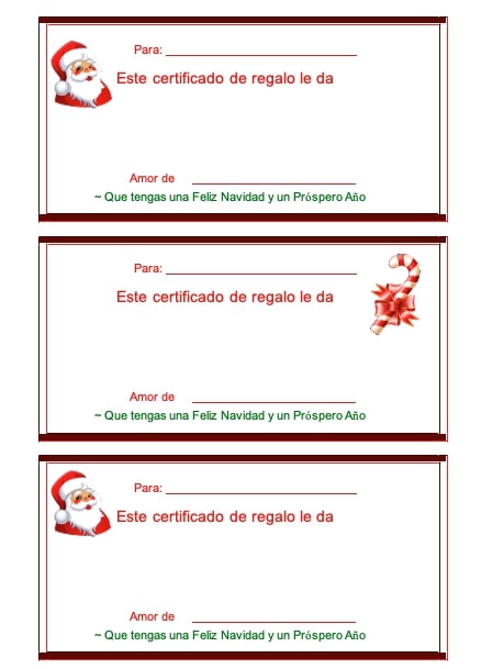 herir Peladura Gorrión Plantillas para tarjetas de regalo de Navidad - Descarga gratis en Word
