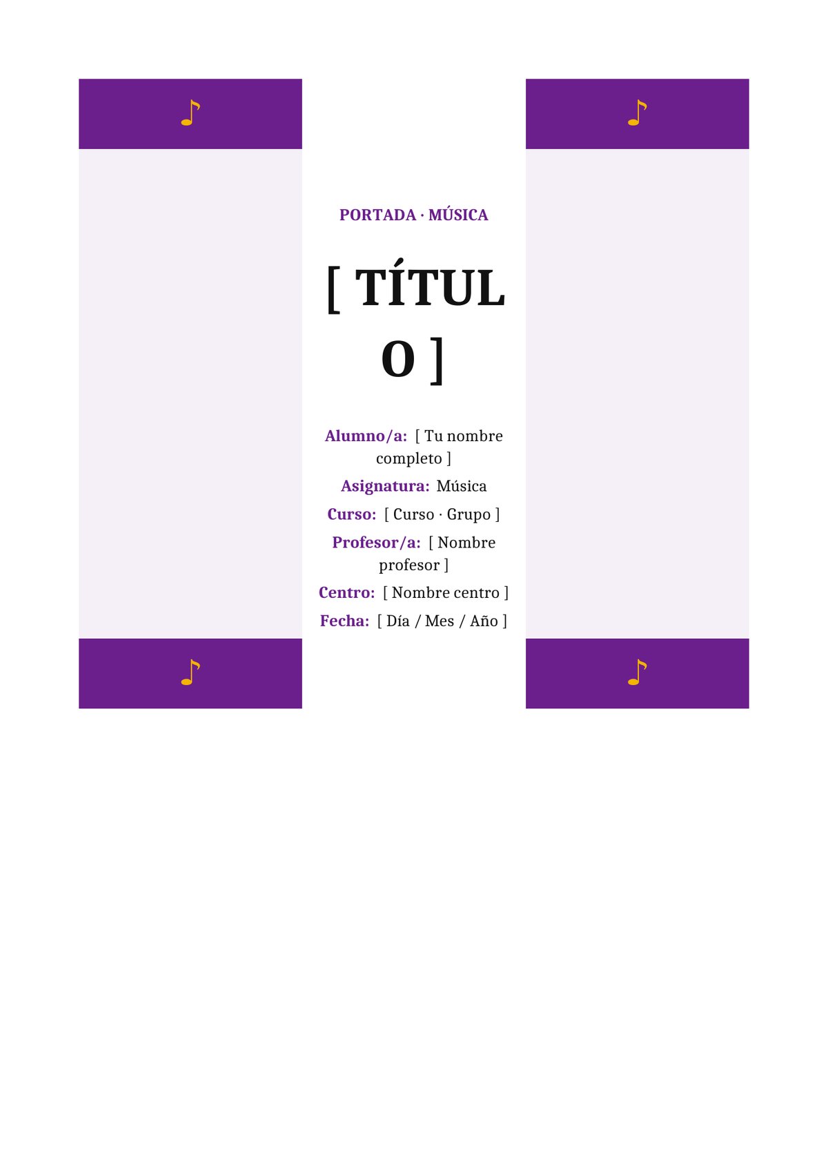 Plantilla Portada música con marco musical decorativo