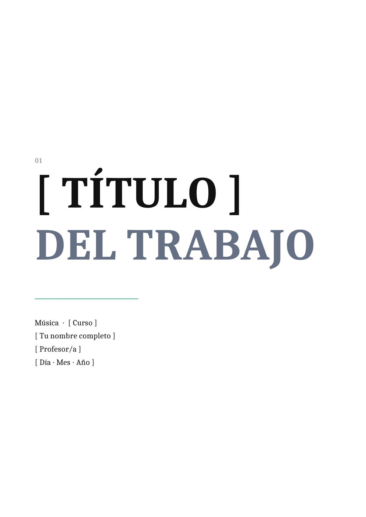Plantilla Portada música minimalista