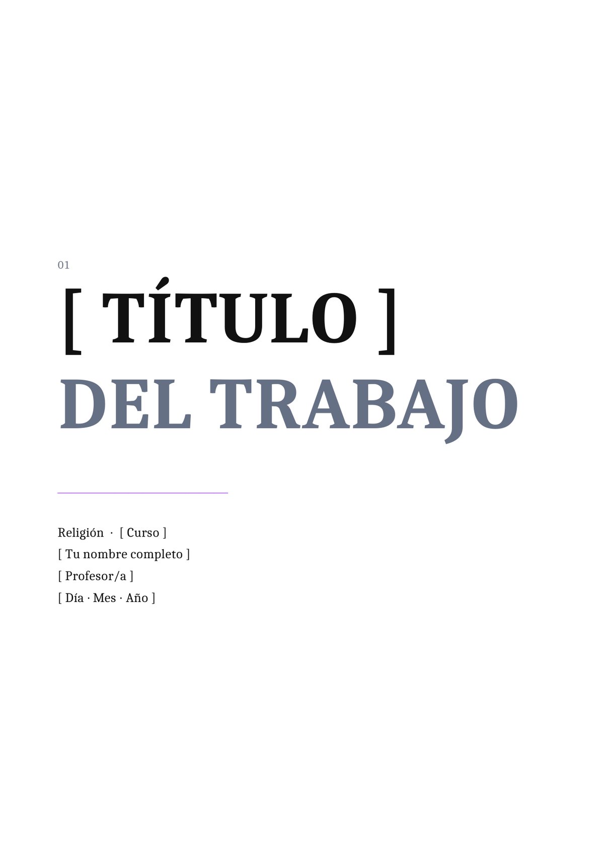 Plantilla Portada religión minimalista