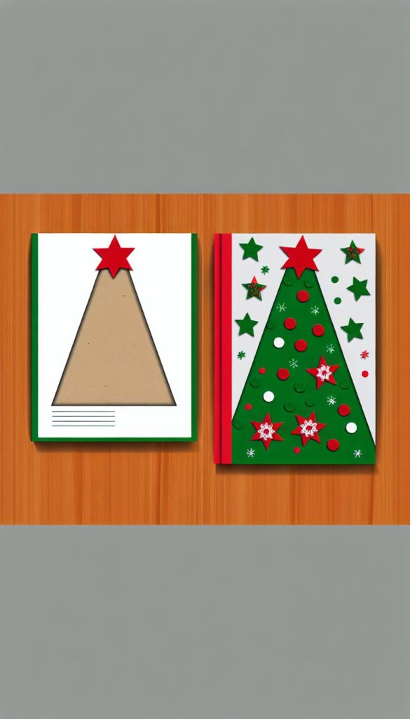 Plantilla de árbol de Navidad en fieltro para manualidades