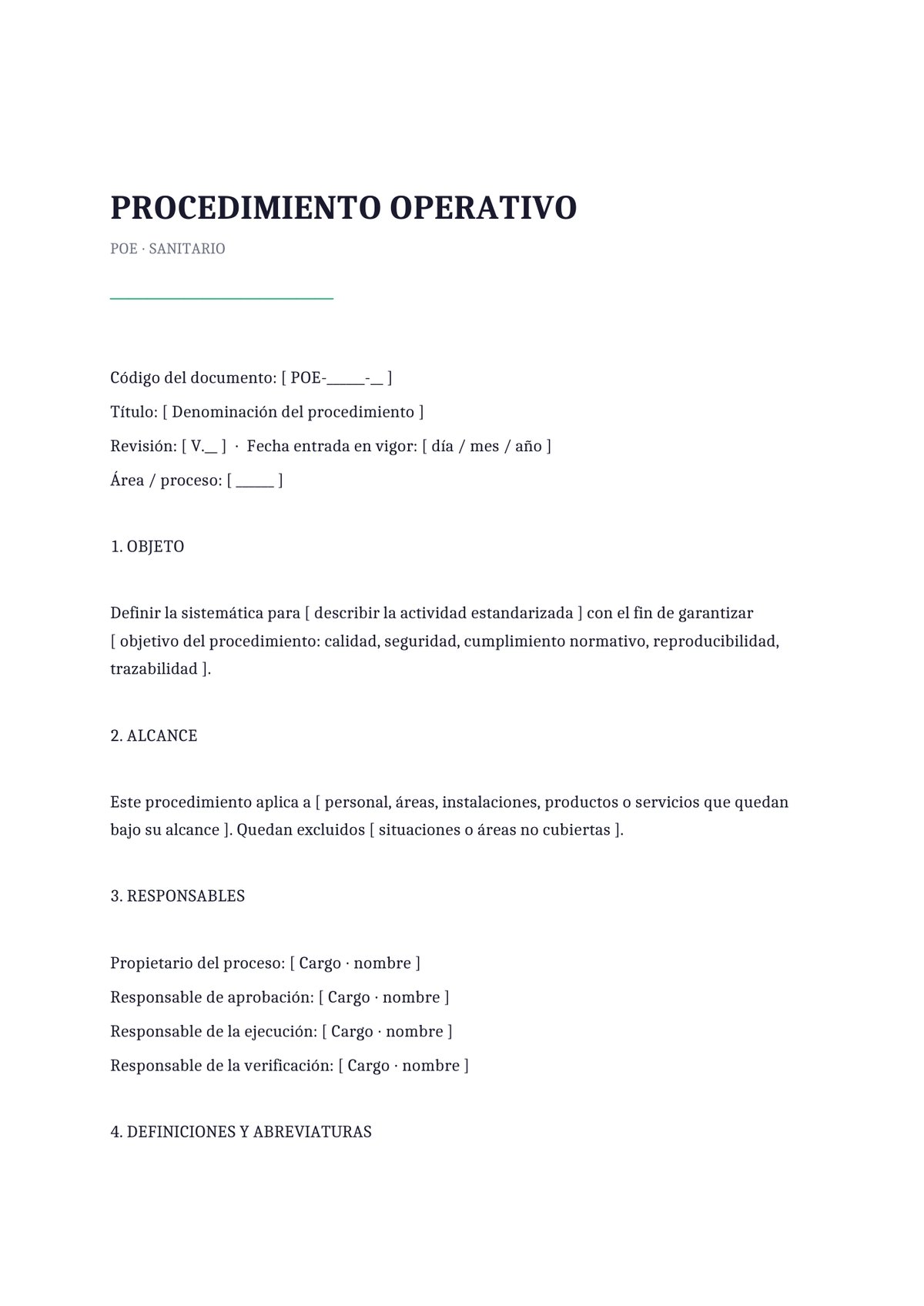 Plantilla Procedimiento operativo sanitario