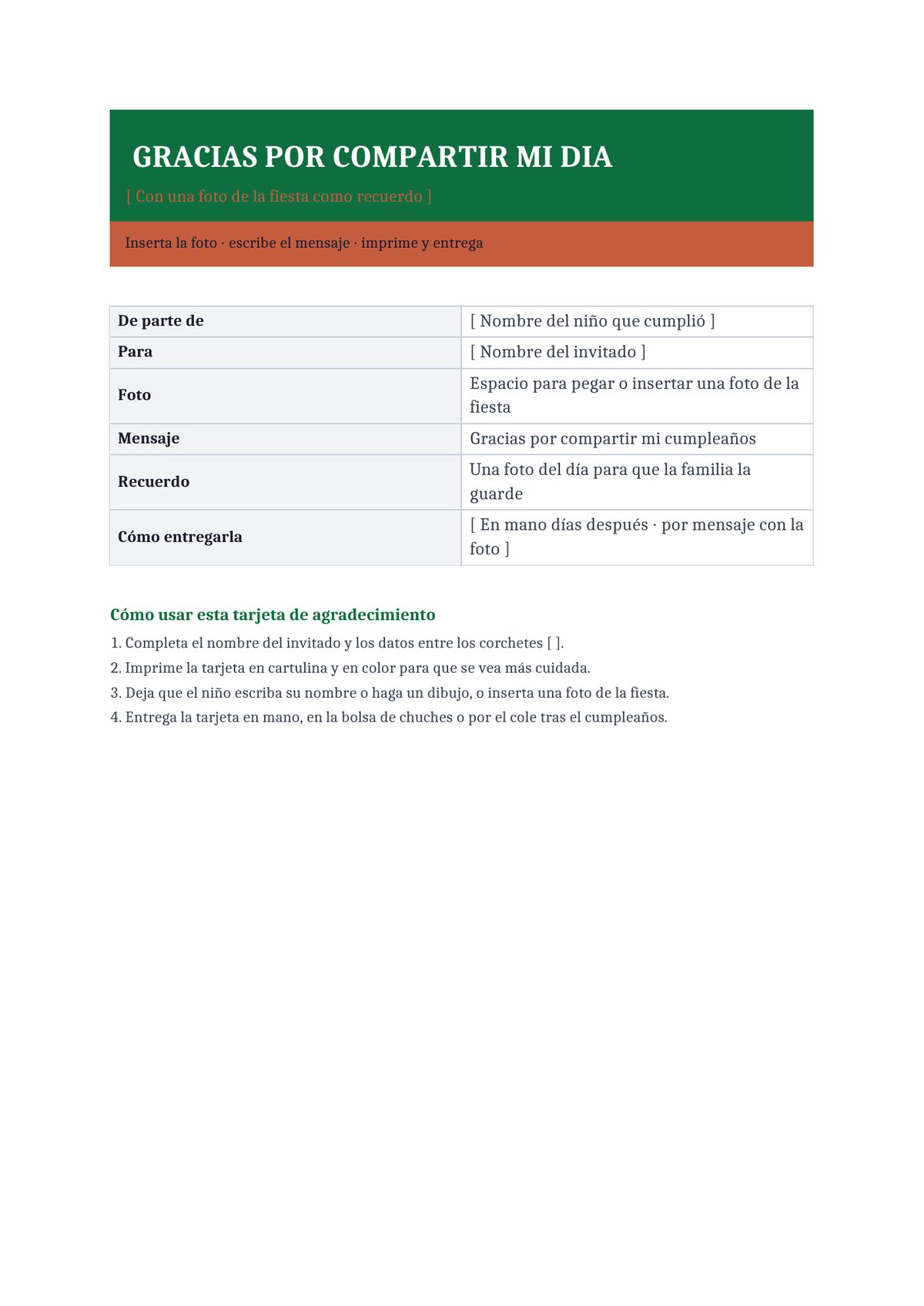 Plantilla Tarjeta de agradecimiento con foto