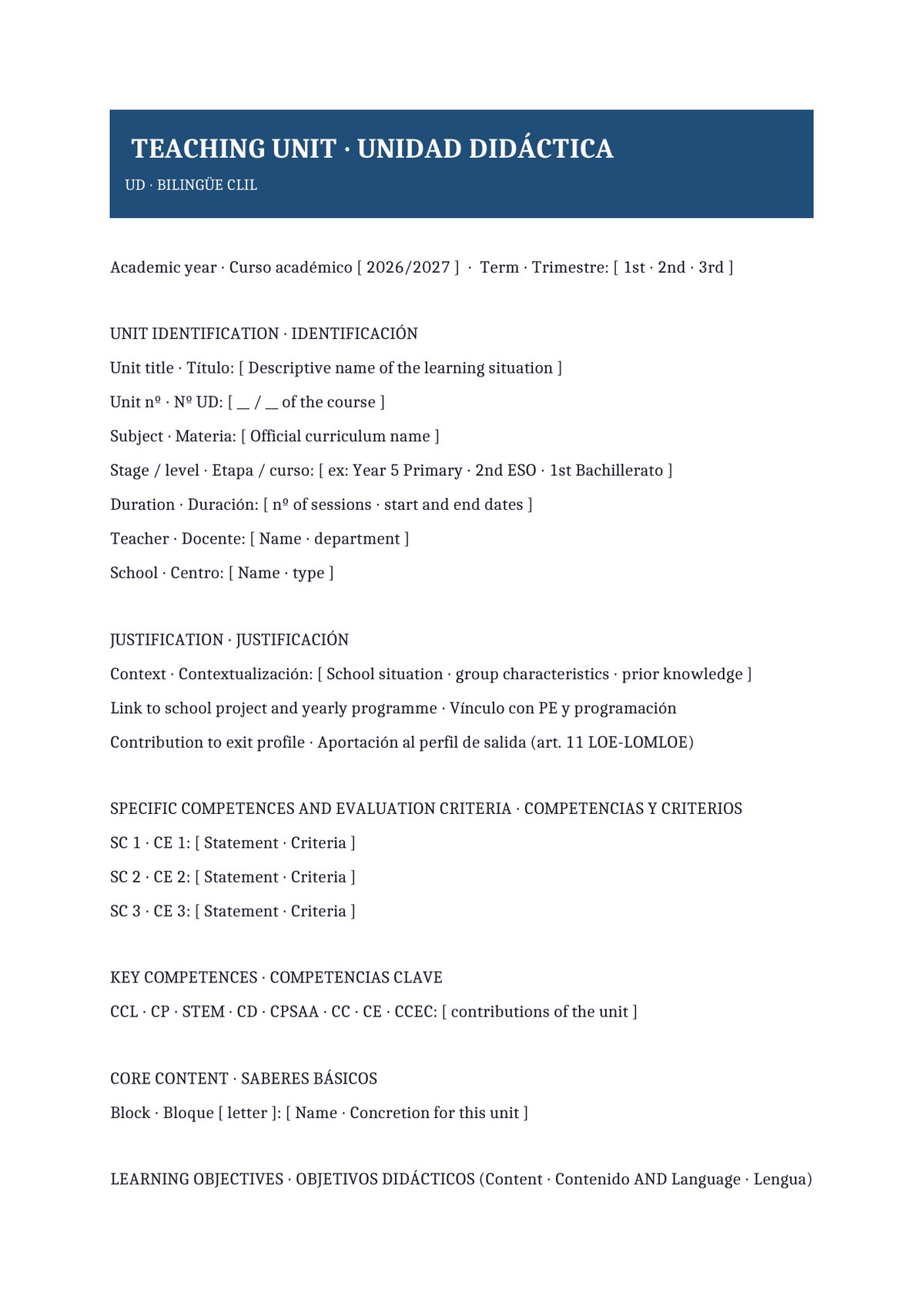 Plantilla Unidad didáctica bilingüe (ES + EN)